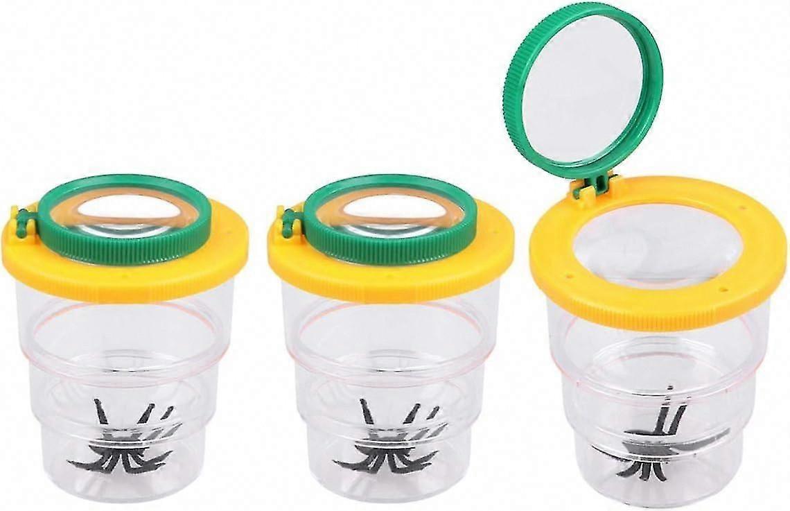 3-Piece Insect Magnifier Box Set - Portable Bug Catcher & Viewer for Kids, Biological Observation Tool with Magnifying Glass