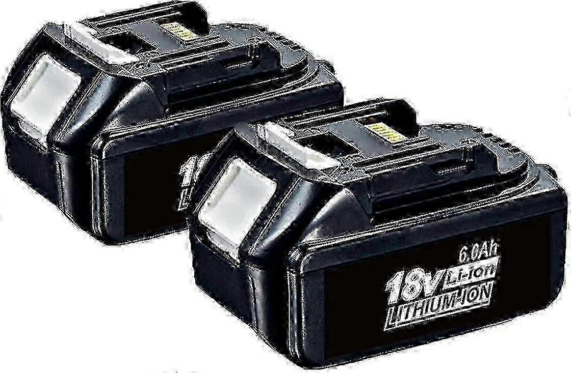 High Quality 2 Pack of 18V 6.0Ah Li-Ion Batteries for Makita LXT - Compatible with BL1850B, BL1830B & BL1860B Cordless Tools