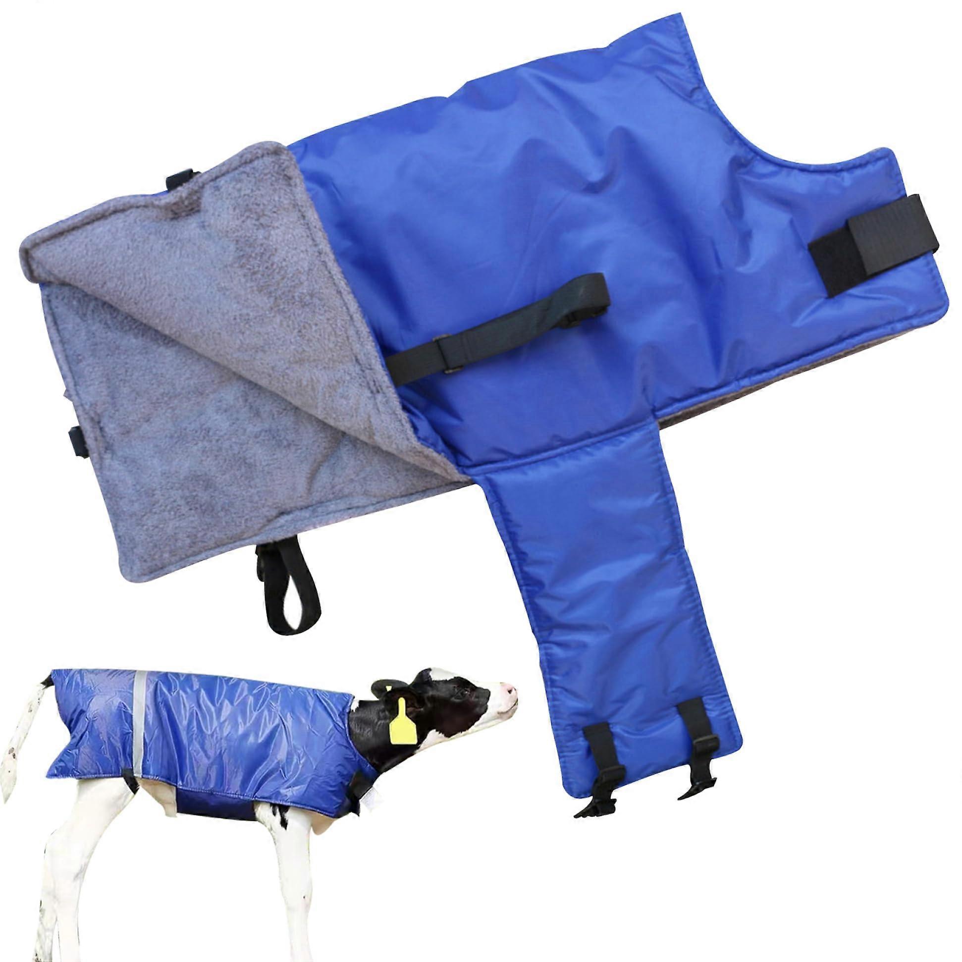 Calf Blanket For Livestock Goat Blanket With Reflective Stripes Windproof 3-Layer Thick Walking Vest