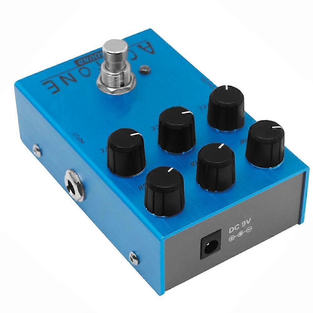Gitarr Distortion Effekter Pedal Gitarr Tillbehör För Övning 13x9x6cm Blå 1Set