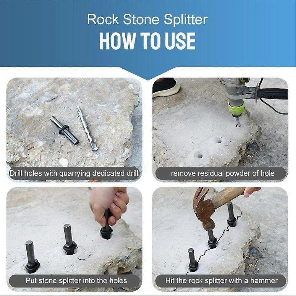 5Pcs 5/8 Inch Rock Splitter Splitter Hard Rock Granite Concrete High Hardness 105mm Stone Splitter Hand Tools