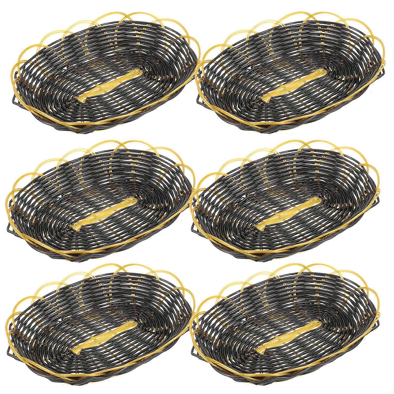 6pcs Fast Food Baskets Picnic Containers Bread Trays Popcorn Storage Holders