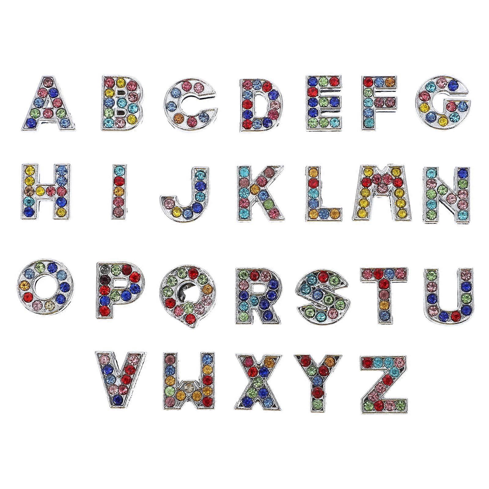 Letter Charm Set Alloy Letters Charm for DIY Use 26Pcs Rhinestone Letters