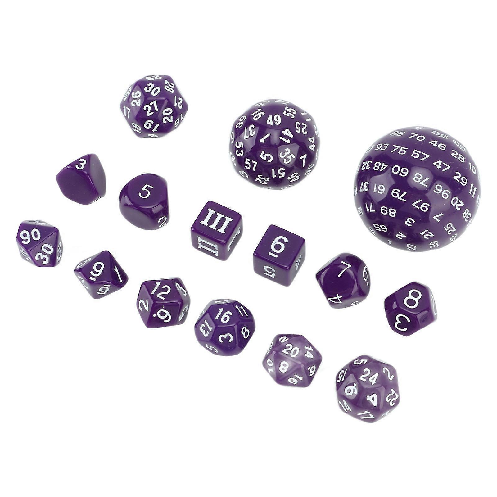 15pcs Polyhedral Dice Set 3 to 100 Sides Complete Polyhedral Dice Set for Table Games Role Playing
