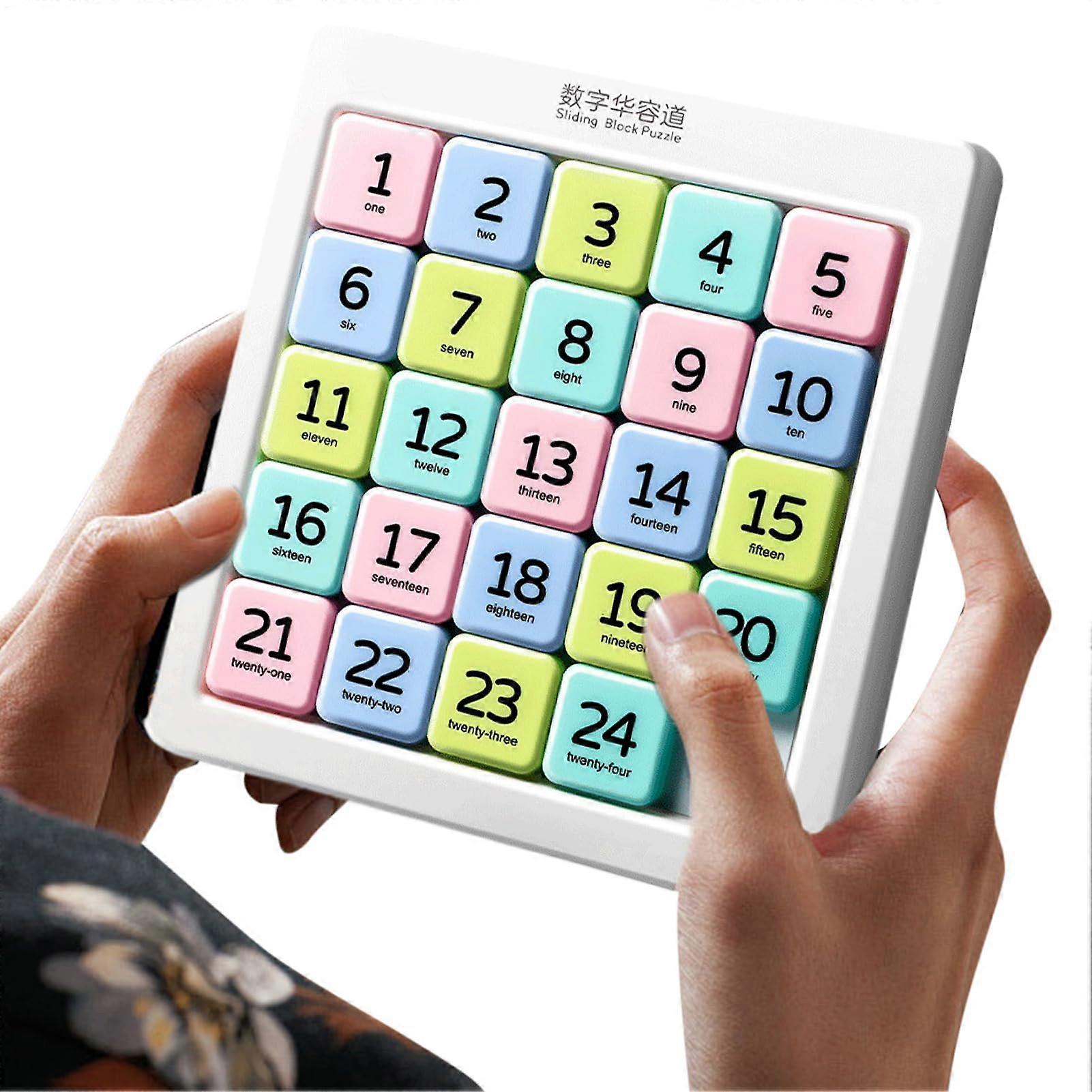 Number Sliding Puzzle Handheld Logic Puzzle For Mental Math Training Travel Ready Entertainment For Kids And Adults