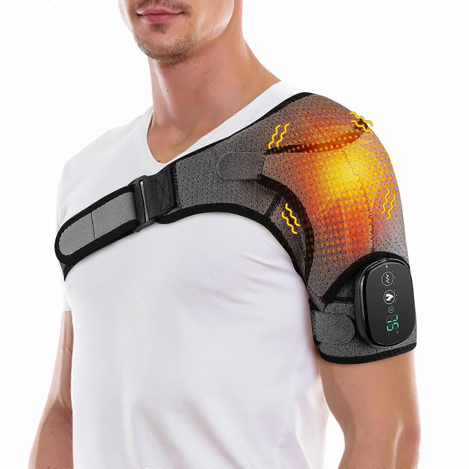 Heated shoulder brace with 3level heating vibration, touchscreen control