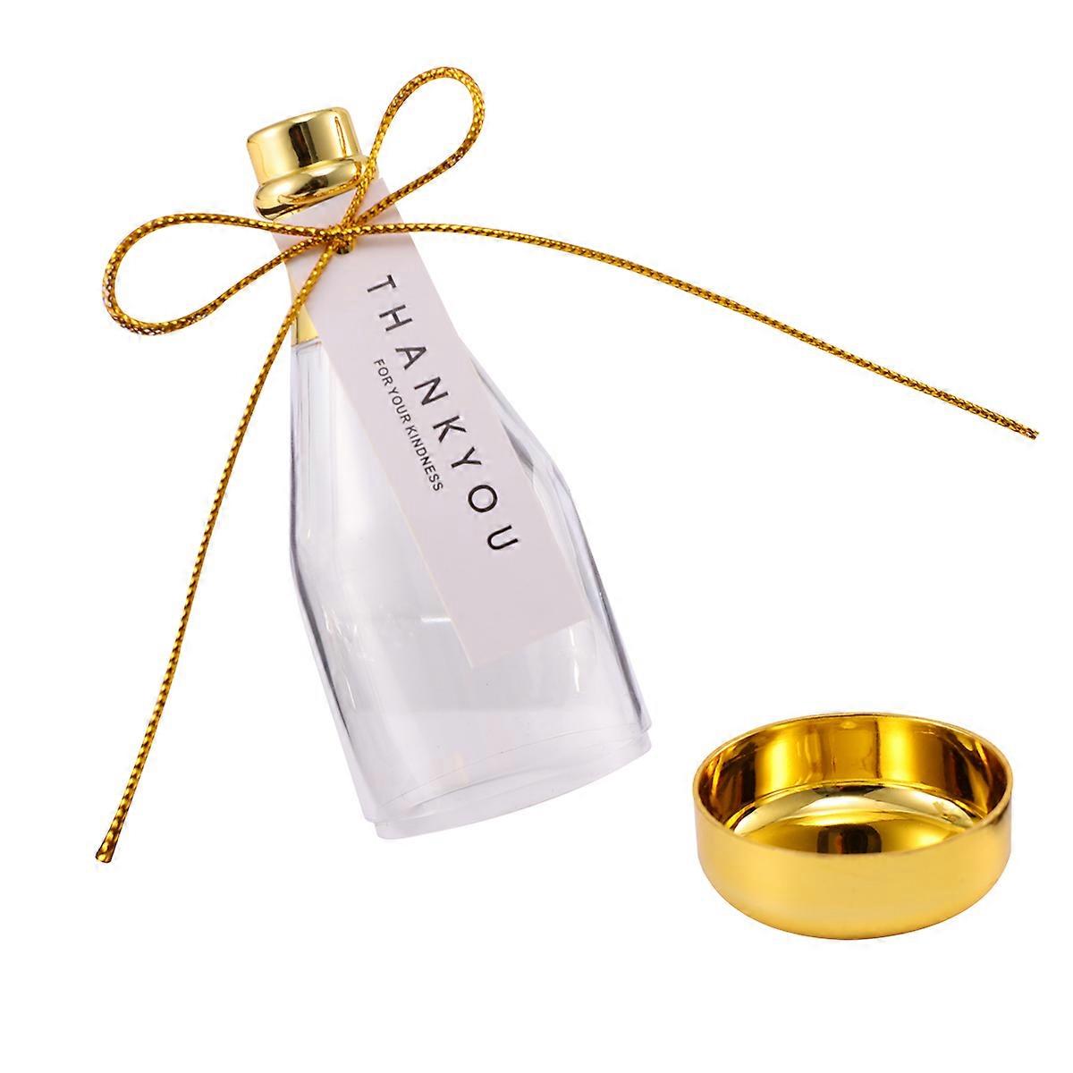 Small Candy Storage Bottles Perfect For Everyone At Parties With Sturdy Plastic Material And Gold Finish 6Pcs