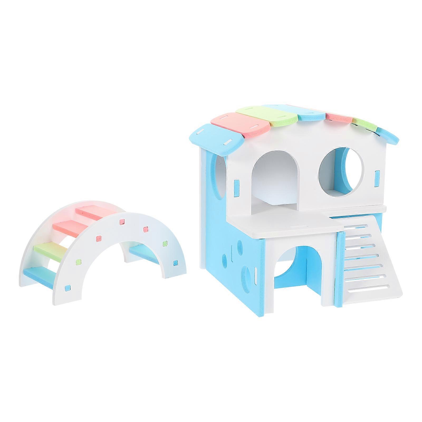 Premium Decorative Hamster House with Bridge Made of Synthetic Material for Pet Use