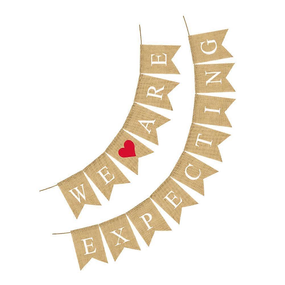 Burlap Wedding Banner Ideal For Festive Atmosphere In Light Brown One Set