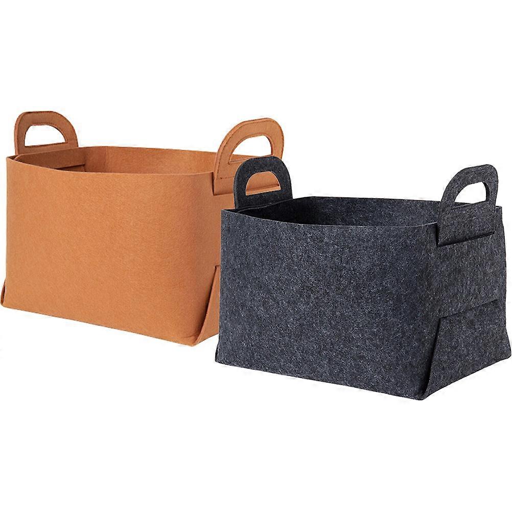 Desktop Organization Storage Case 2Pcs Rectangular Felt Pattern For Household Users Daily Life