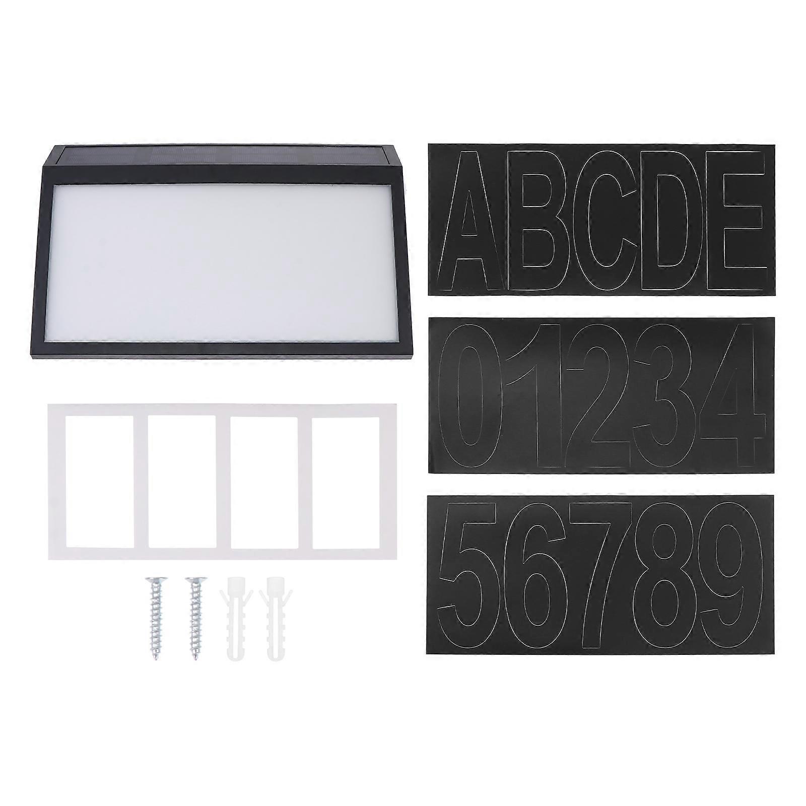Address Light Solar Powered Modern Design Solar House Number Plaque For Homeowners With Waterproof Features 30.5X20.5Cm 1 Set
