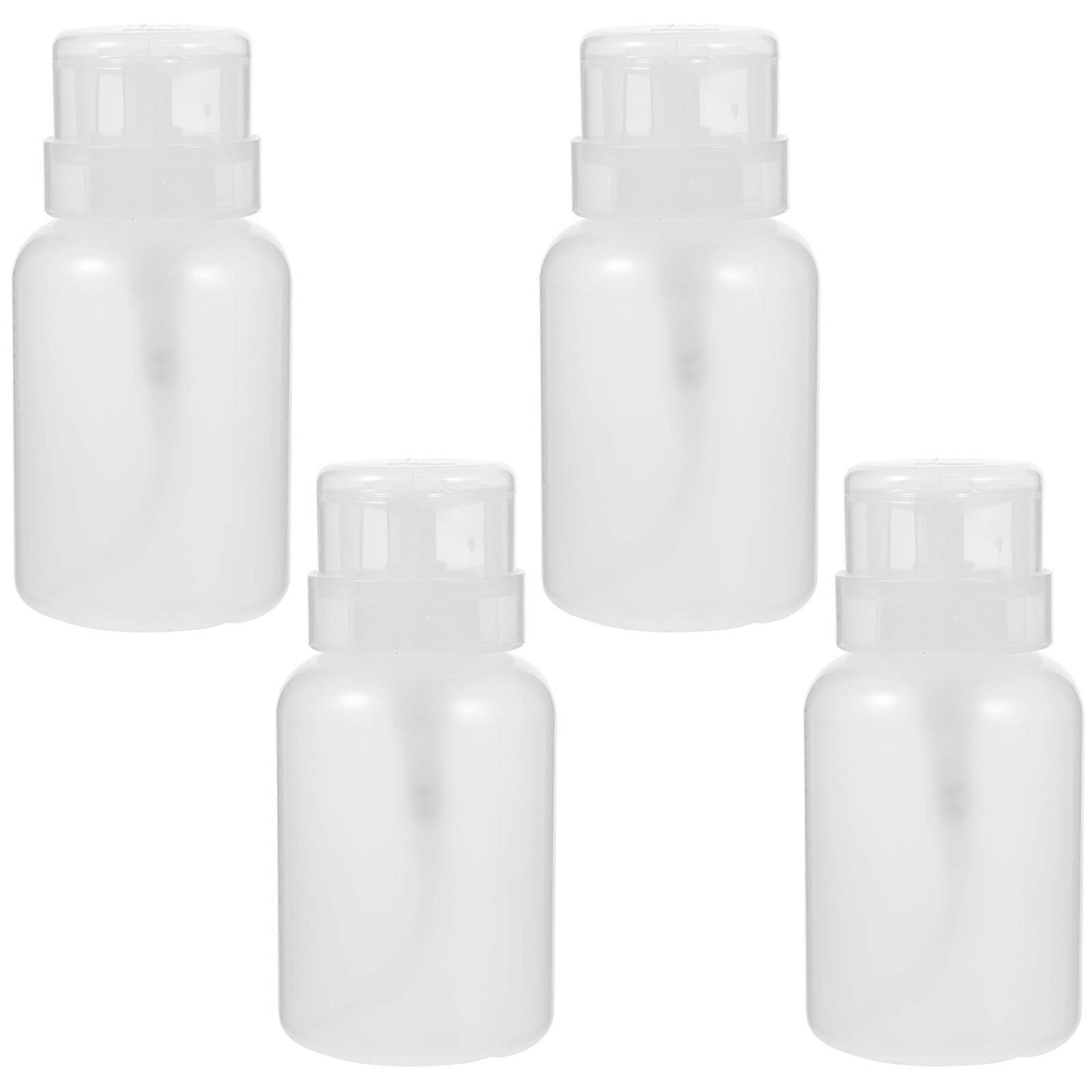 Liquid Pump Bottles Transparent for Storage 4Pcs Refillable Press Bottles