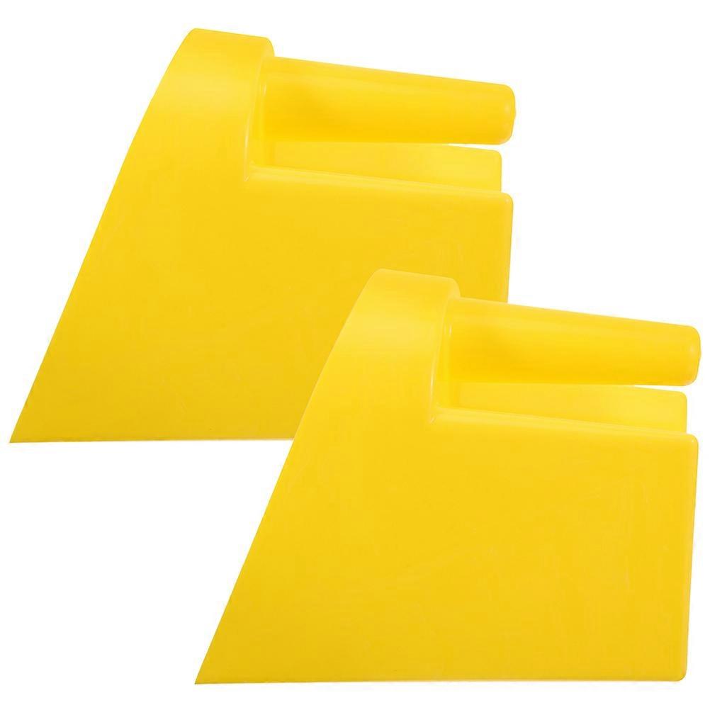 Large Scoop 2Pcs Livestock Feed Ergonomic Handle Farming Yellow Plastic Feeding Tools