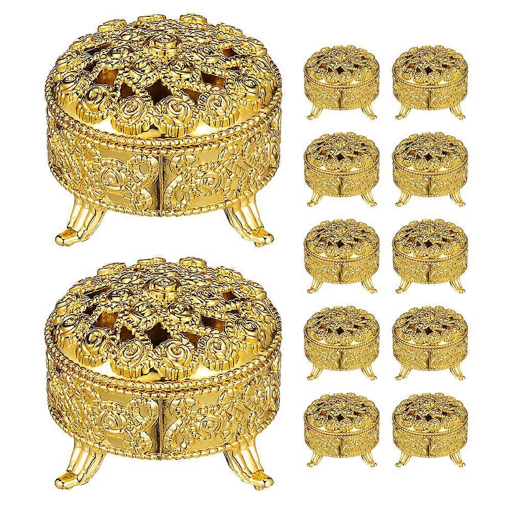 Golden Embossed Plastic Candy Boxes for Storage 12pcs Empty Candy Jars with Lid