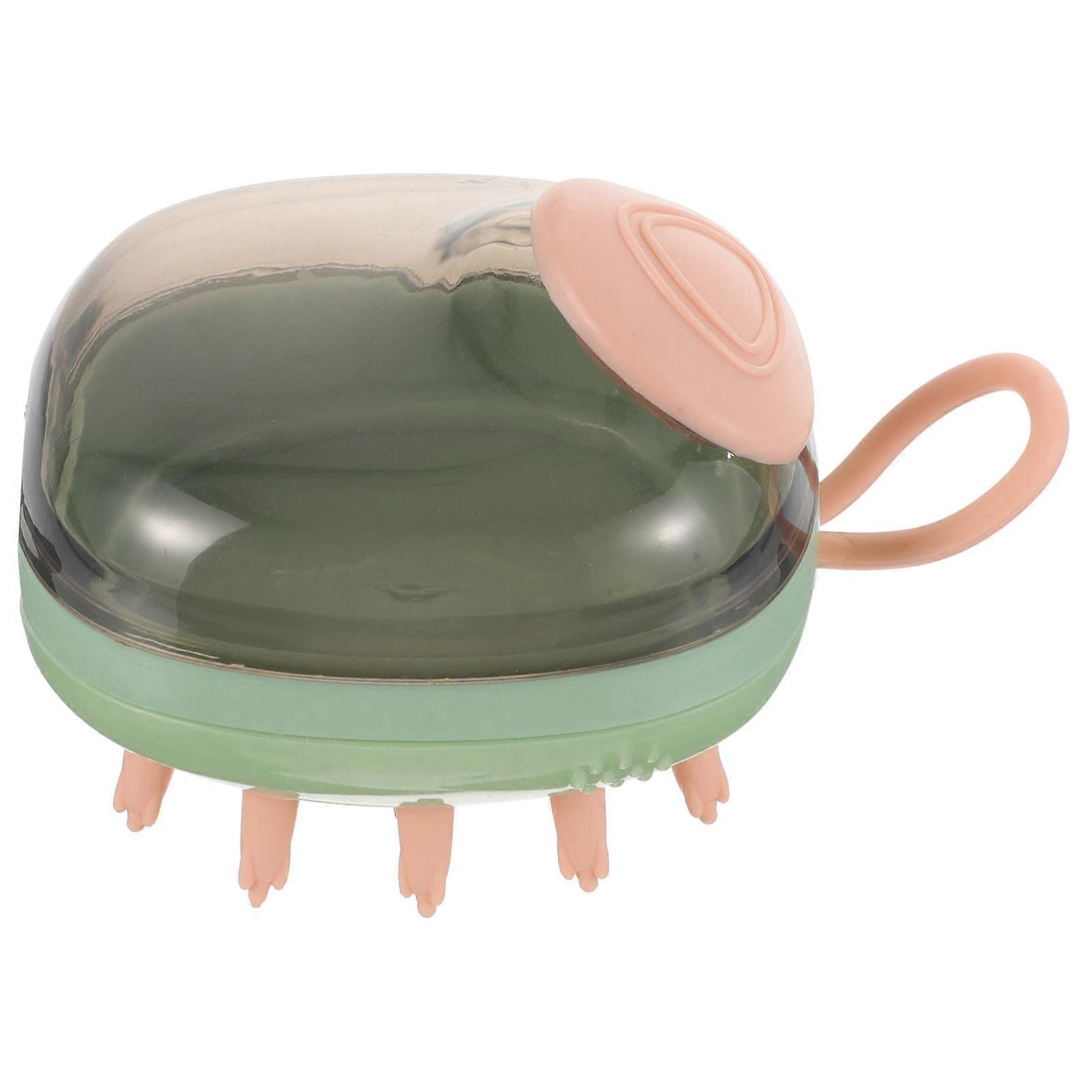 Pet Massage Brush for Bath Safe Comfortable ABS Green 6.5 x 4.5 Inches