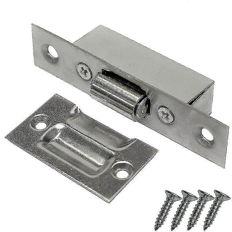 Adjustable Roller Catch Satin Mortice Door Spring Ball Latch Stainless Steel(silver)(1pcs)