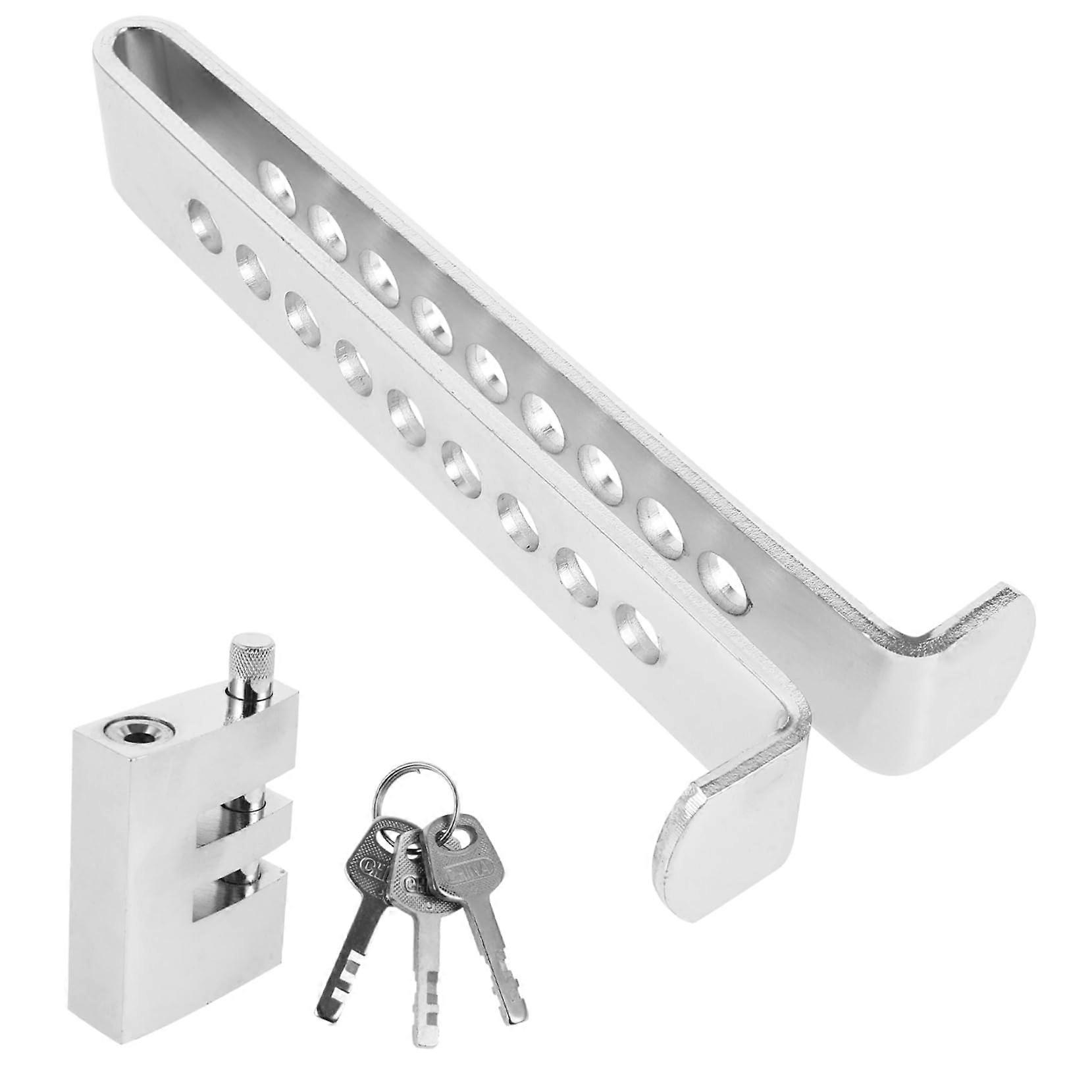 Car Anti-Theft Lock Shackle Lock for Pedals, Silver Iron Boot Brake Lock, Universal Compatibility, Durable Security Device