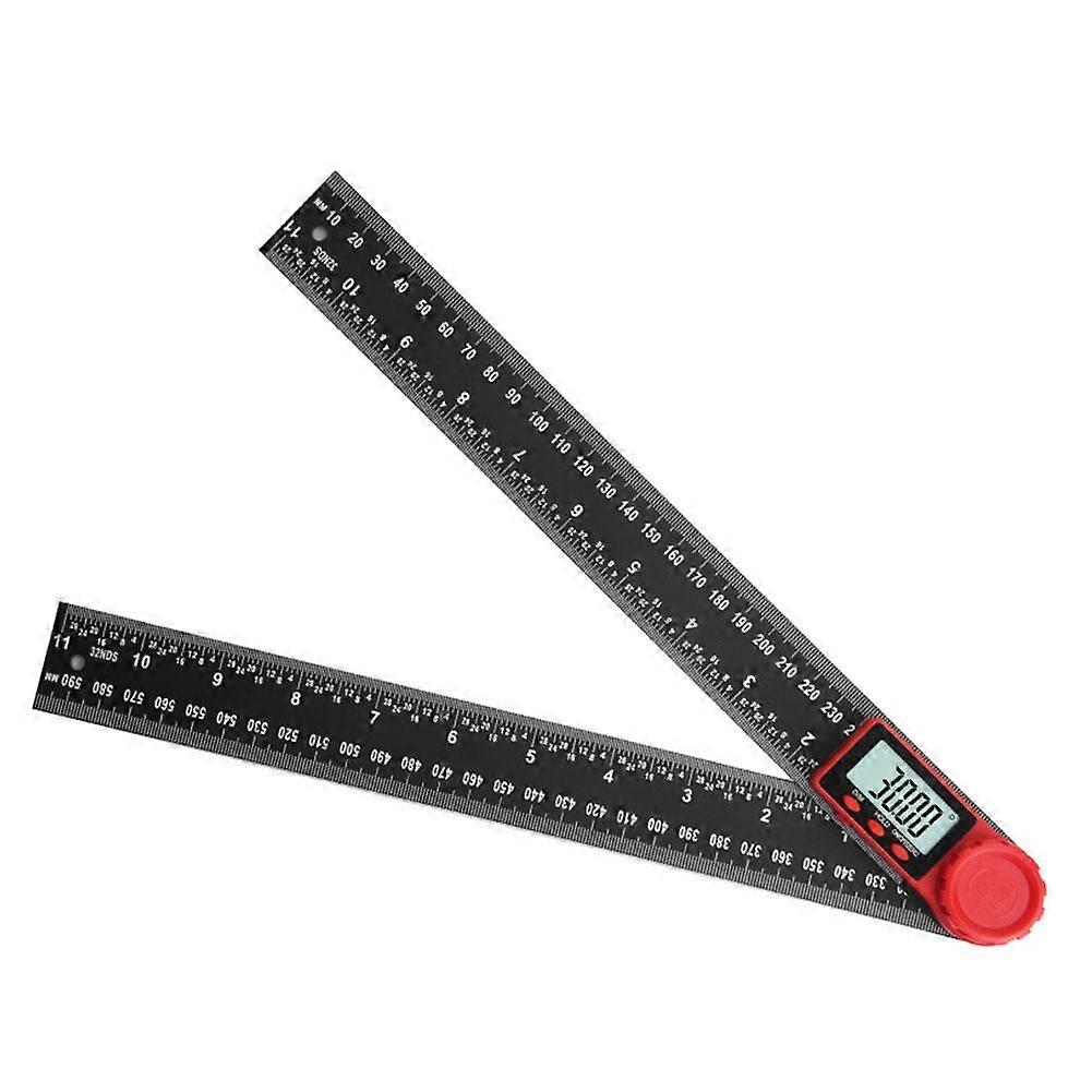 2-in-1 Digital Angle Ruler 360 Degree Protractor with Lock Knob Auto On Off Carbon Fiber ABS for Precise Inner Outer Angle Measurement