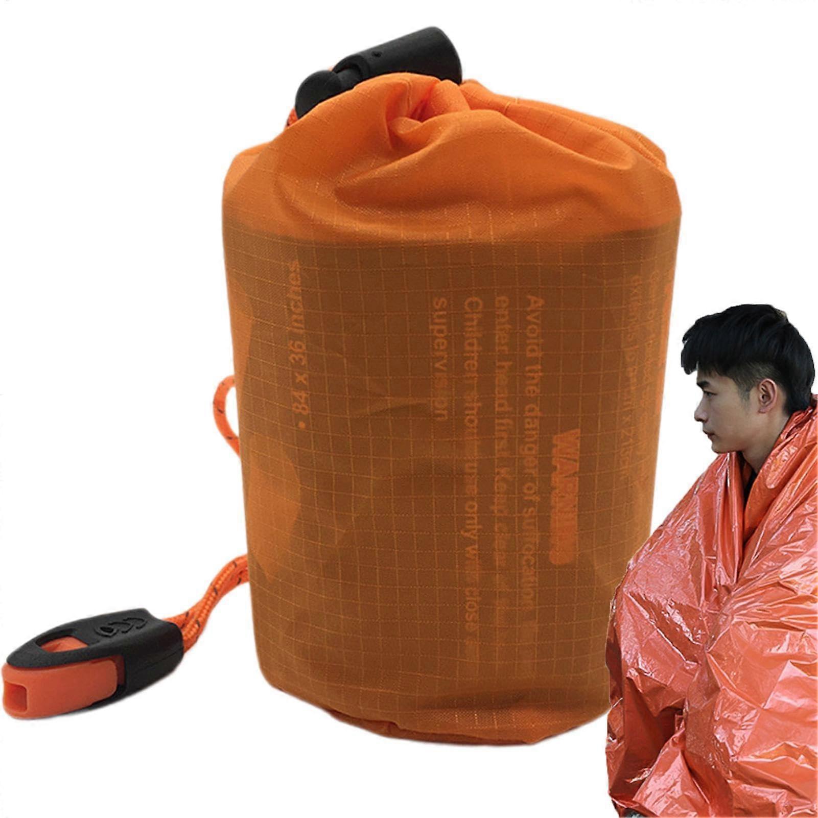 Survival Sleeping Bag Lightweight Thermal Reflective Emergency Gear For Camping And Travel Stays Warm In Emergencies One Size