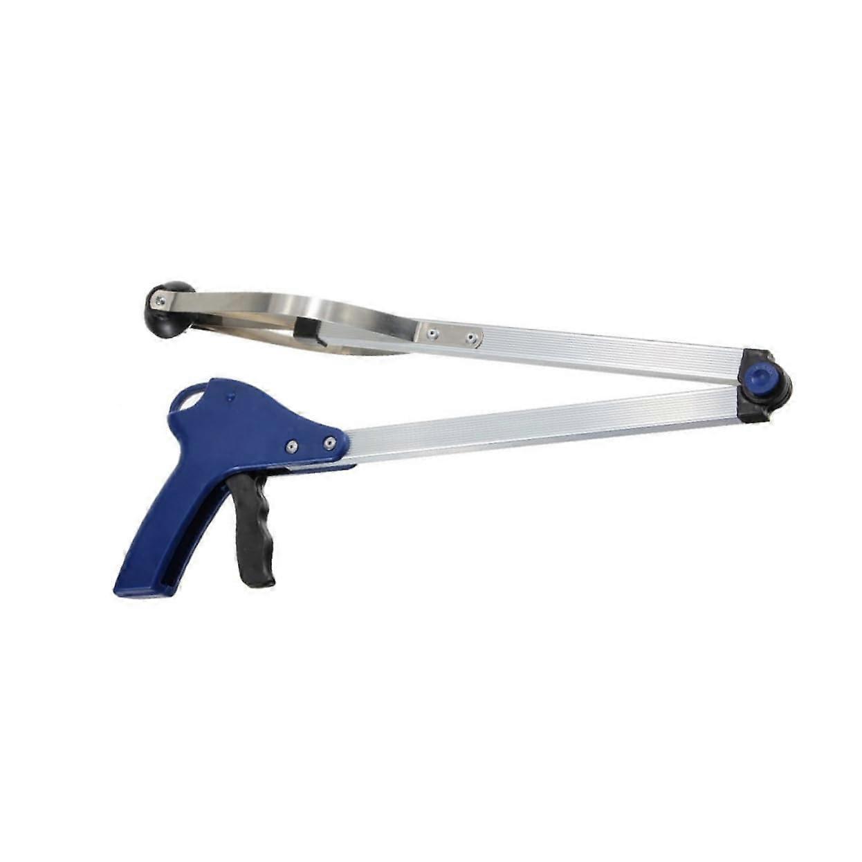 Rubbish Collector Tool Long Handled Back Scratcher Aluminium Gripper Drain Reacher Blue for Blockages