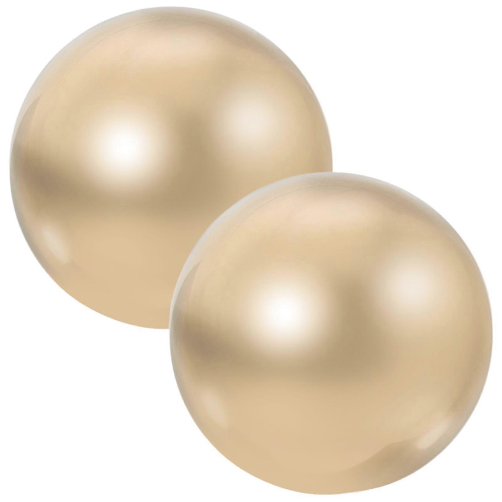 2 قطع كرات تدليك اليد النحاس اليد المتداول كرات المحمولة التدليك كرات معدنية محمولة