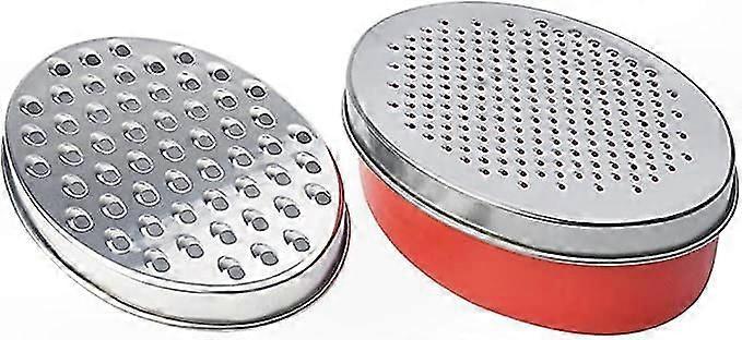 Multi-Function Cheese Grater with Container Stainless Steel Red