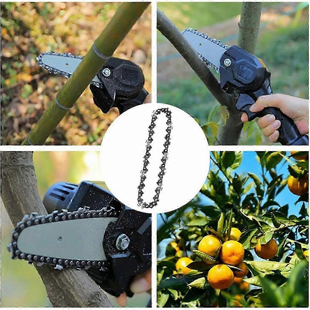 4 Pieces Mini Chainsaw Chain 4 Inch Guide Bar Chain 1/4 LP Pitch 28 Links for Electric Portable Handheld Chainsaws