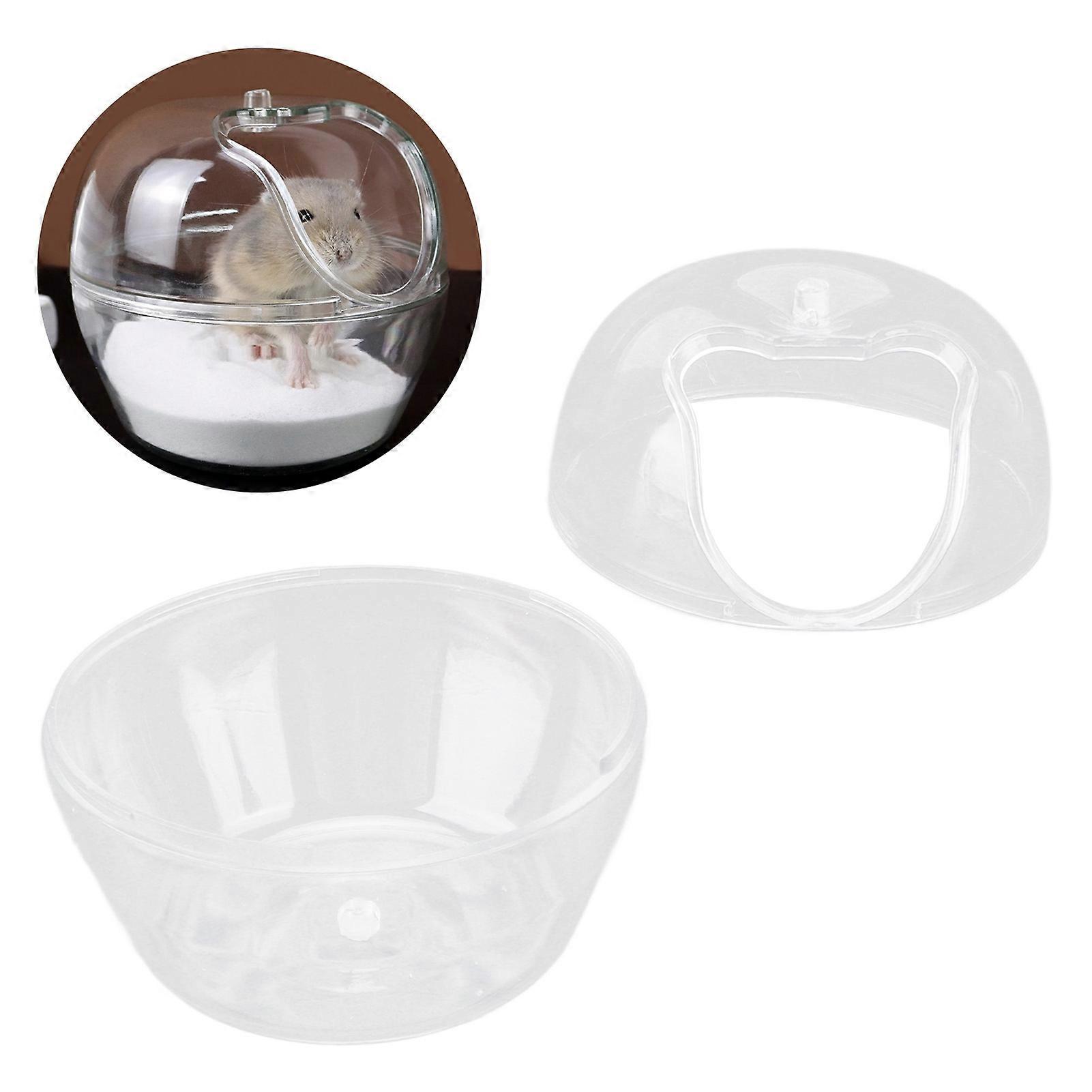 Mini Transparent Apple-Shaped Hamster Bath Tub Plastic Dual Use