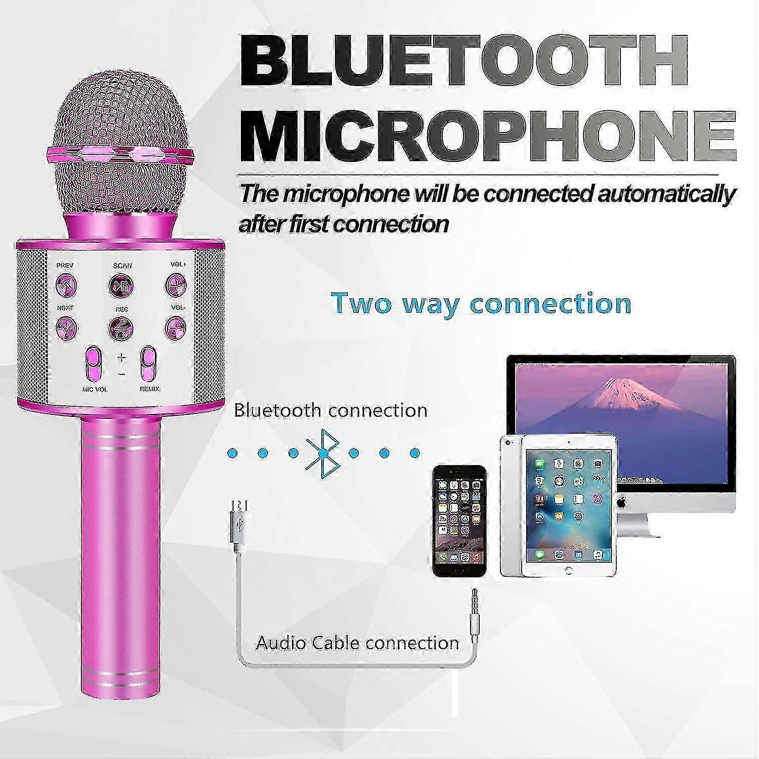 Karaoke Wireless Microphone Bluetooth Handheld Microphones For Kids