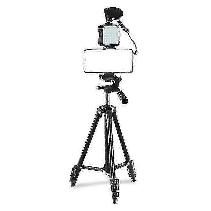 Vlogging Kit with Microphone, 36 LED Light, Bluetooth Remote, Smartphone Holder, Tripod