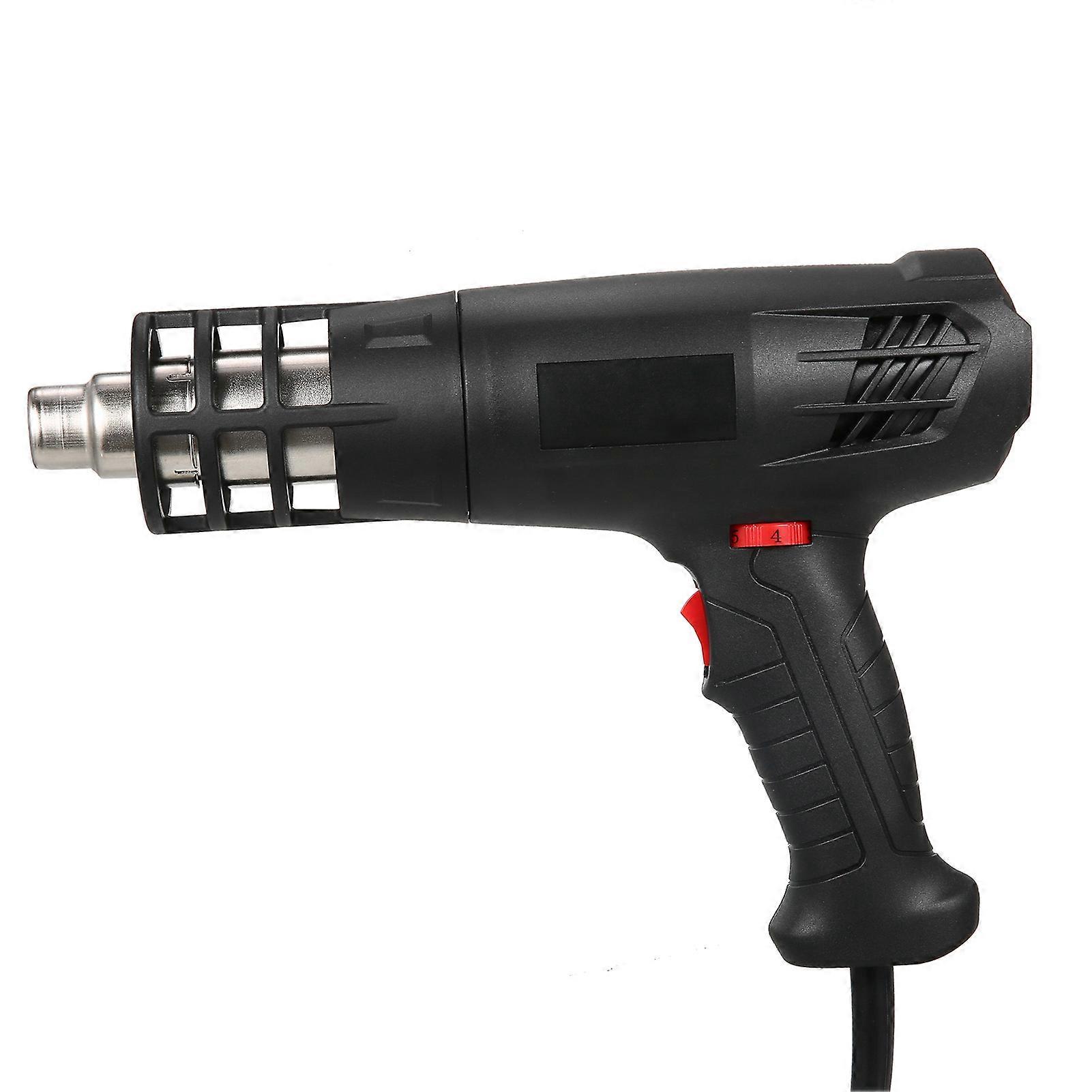 ערכת מכונת אוויר חם 1600-2000W עם 4 חרירים, 250-500 ליטר לדקה, שחור