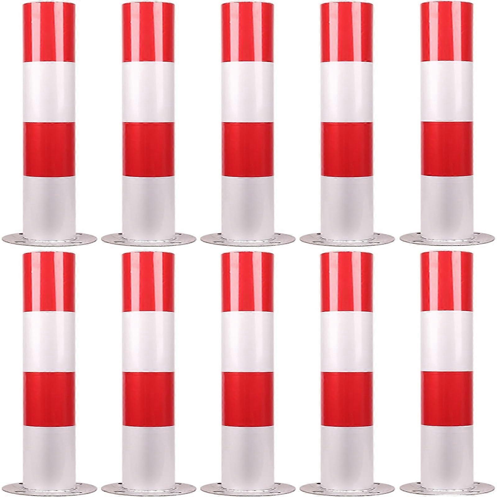 Traffic Delineator Post D89mm x 75cm, Durable Parking Lot Bollards for Traffic Control, 10 Pcs White Red