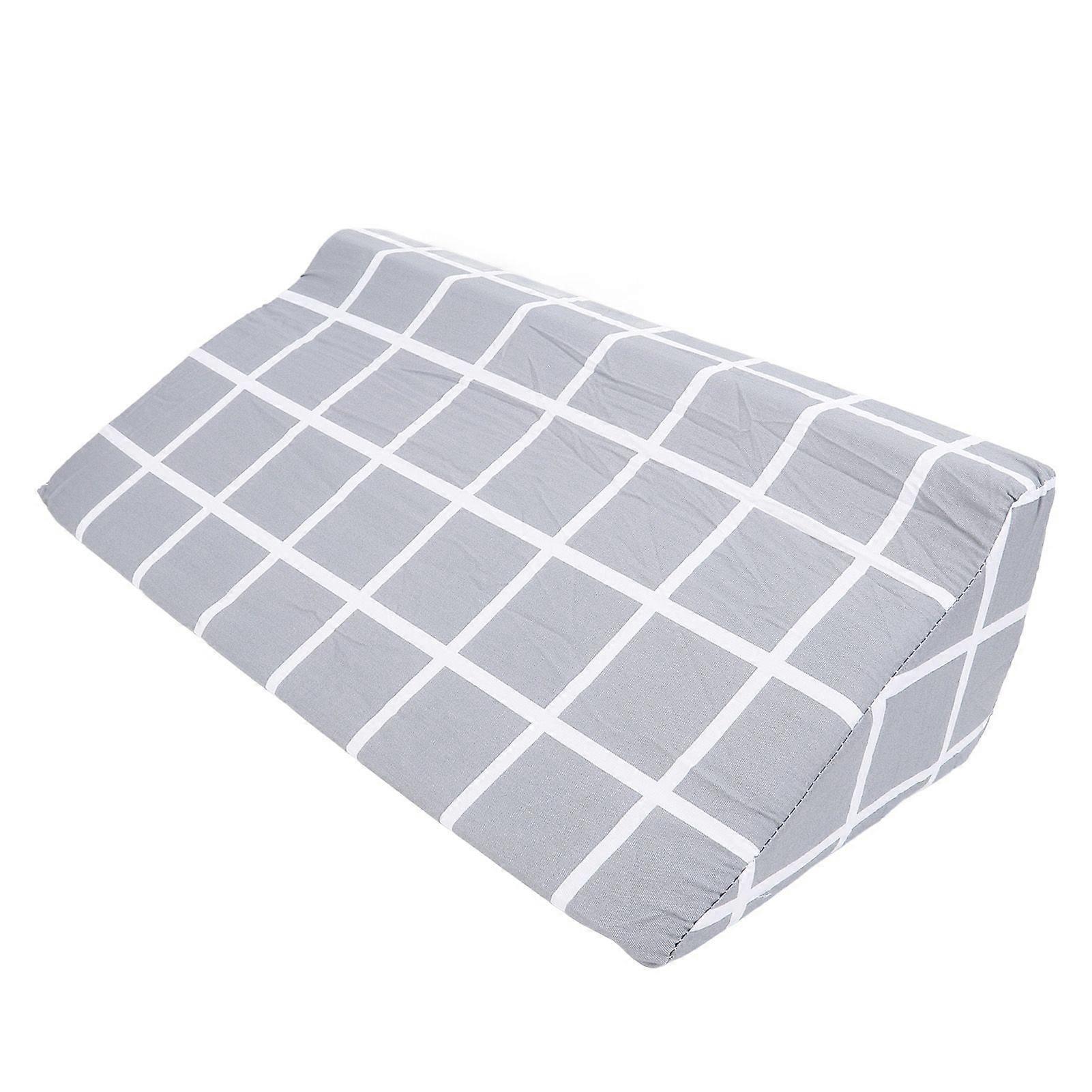 Wedge Pillow Triangle Shaped Concealed Zipper Foam Padding Wedges Body Positioner for Elder Pregnant Women Grey Plaid