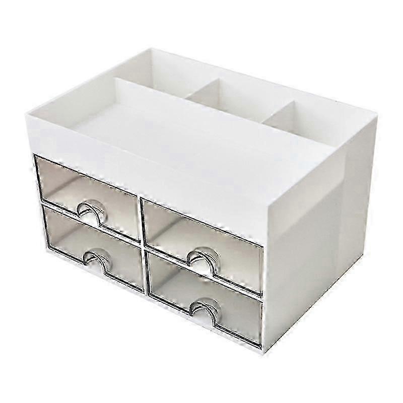 Elegant White Multi-Drawer Desktop Organiser for Home and Office Use