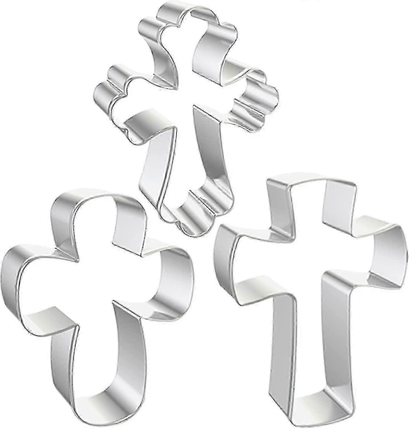 3 Stk, Cross Cookie Cutter, Dåp Cookie Cutter, Religiøse Cookie Cutters, Cookie Cross, Cookie Cutters Cross Form, Christian Cookie Cutters, Biscu