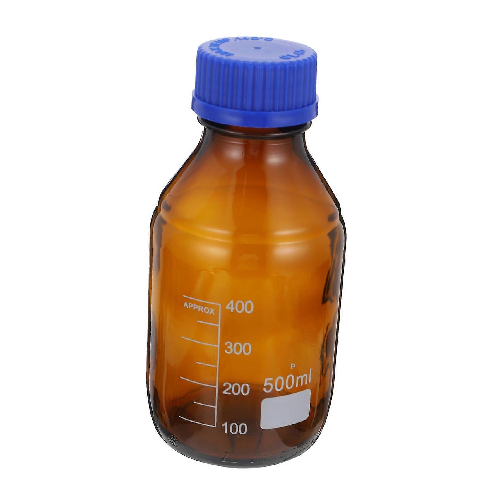 Glass Reagent Bottle Blue Lid Leakproof Sample Container For Lab School Hospital