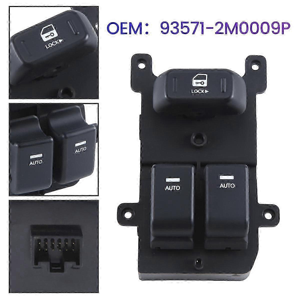 93571-2M0009P Car Left Driver Door Power Window Main Switch for Coupe 2010-2012 Edition 0903