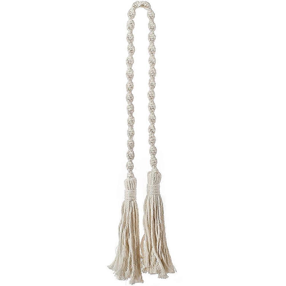 Creative Beige Cotton Handwoven Curtain Tieback for Home Use No Installation Required Fits All Rooms 7.5 Inches
