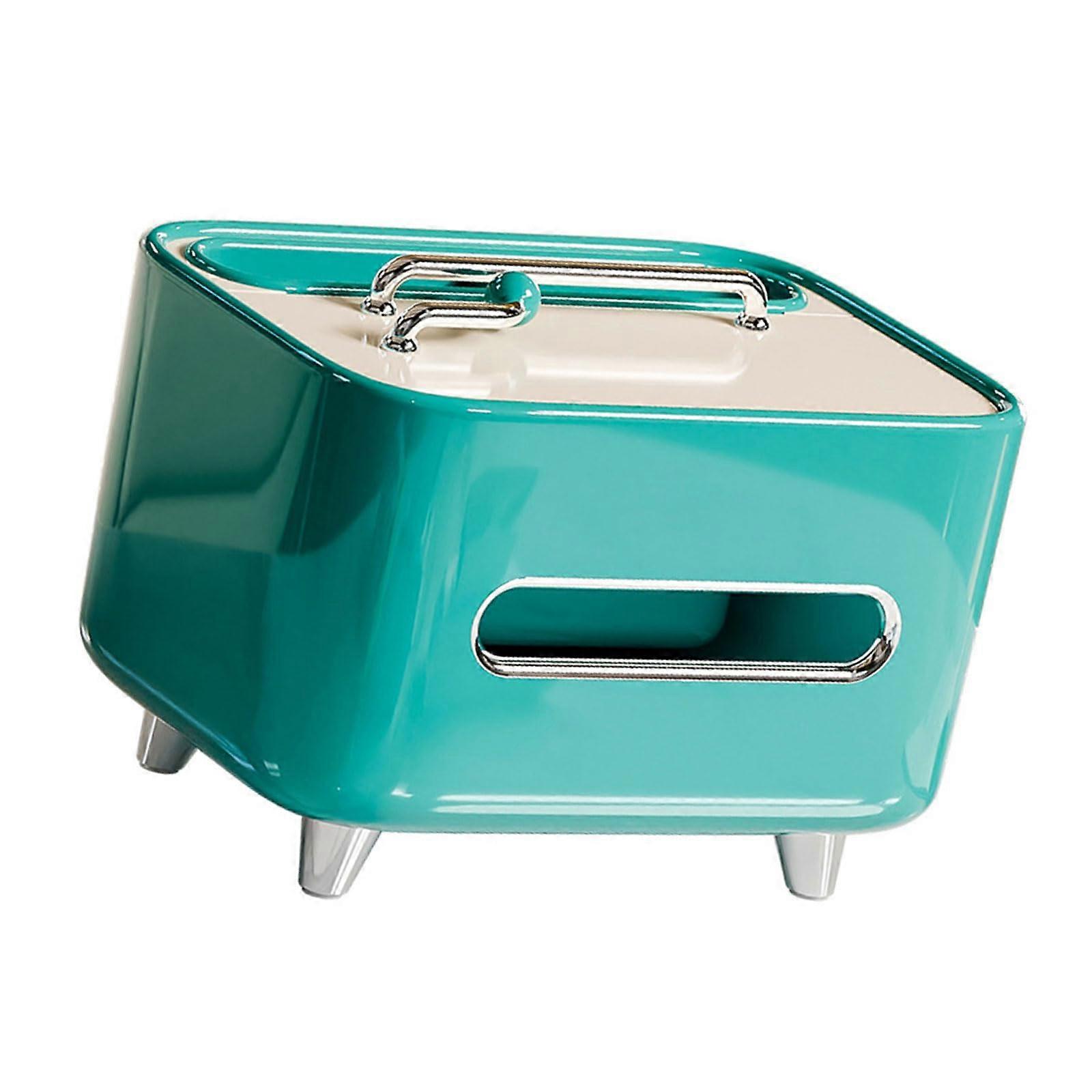 Space Saving Tissue Holder With Remote And Phone Compartments Paper Towel Box Napkin Dispenser Countertop Blue