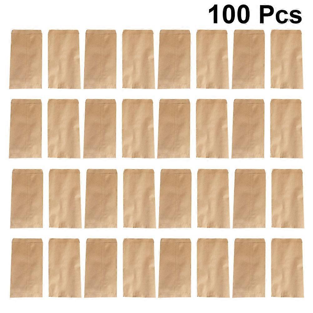 100pcs Light Yellow Kraft Paper Storage Pouch for Garden Tools and Practical 12x20cm