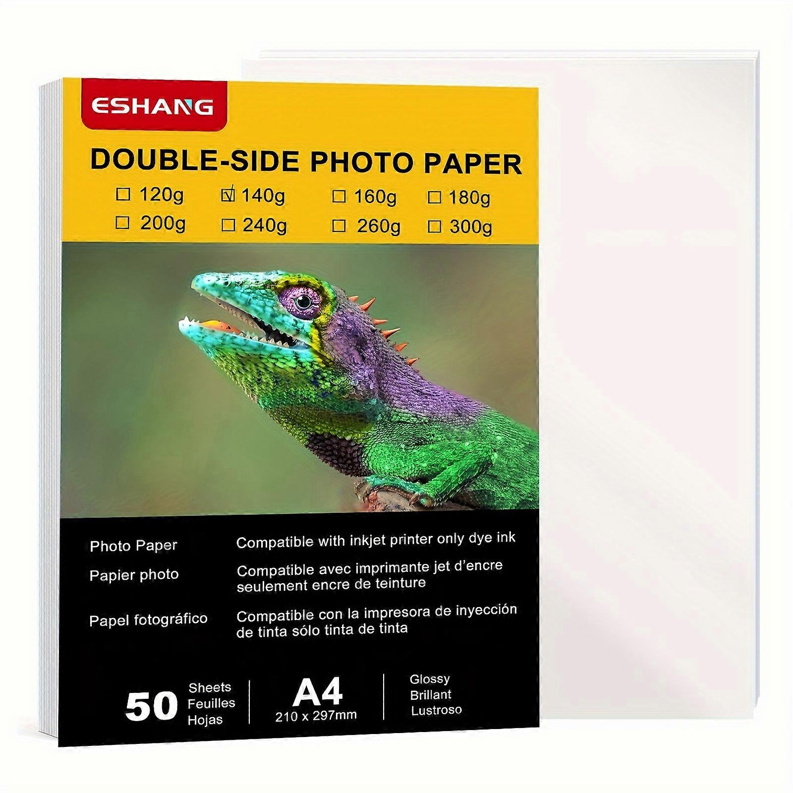 50 Sheets Thick Photo Paper Glossy Double Sided 8.3x11.7 140gsm Inkjet Both Sides Printable A4 size Card paper