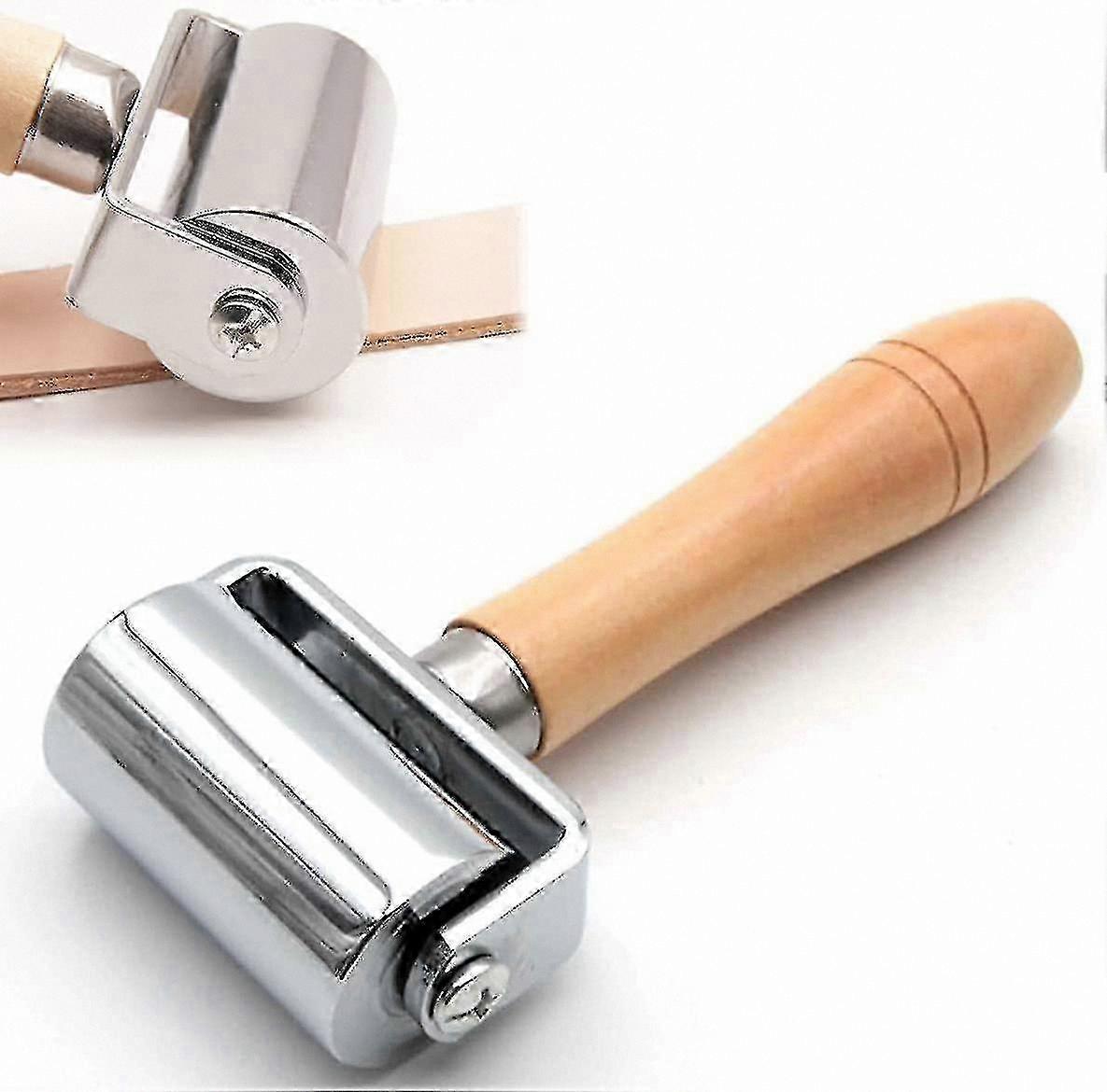 Crafting Roller with Wood Handle and Metal Head for Leather Projects