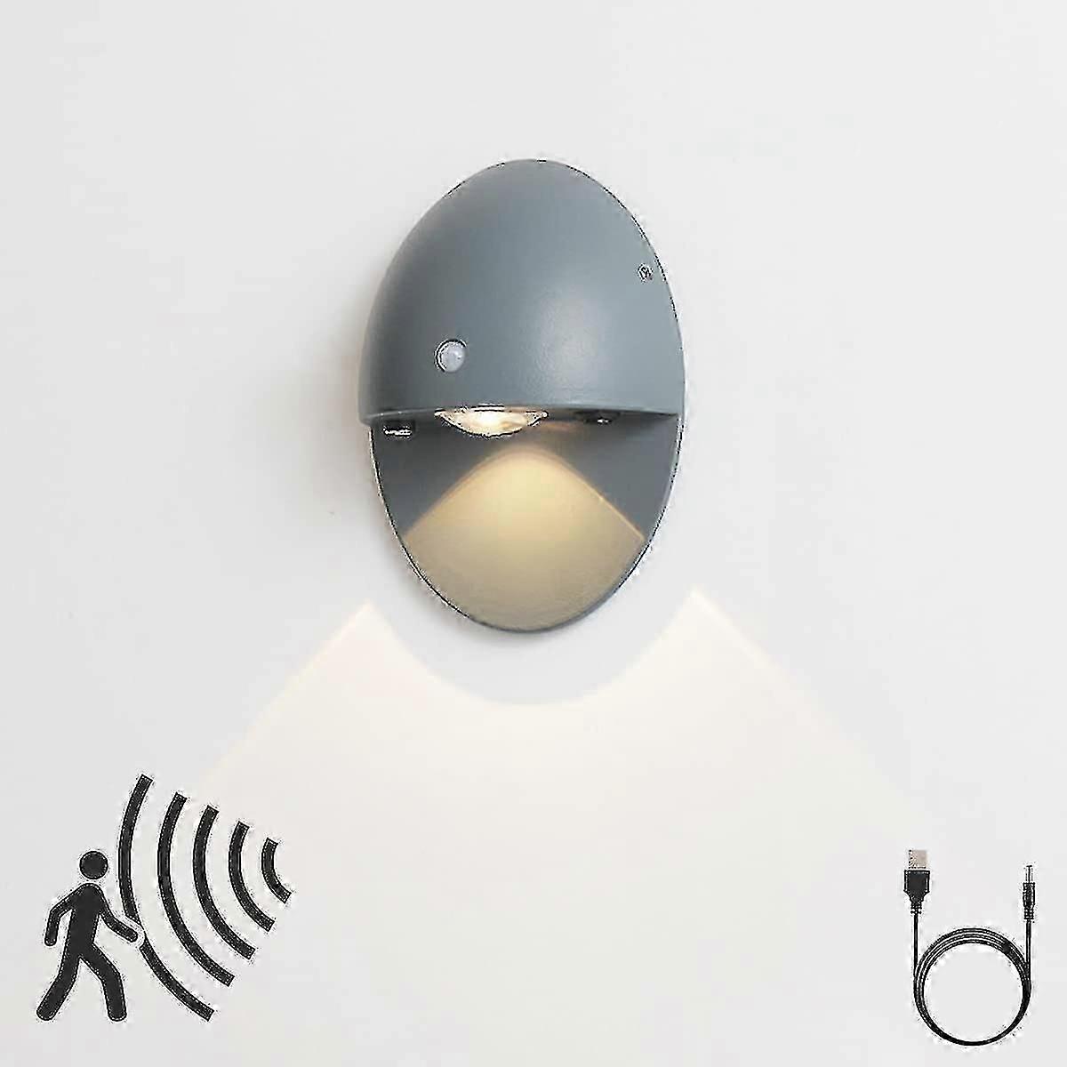 2023 New Led Battery-powered Wall Lamp, Indoor Usb Rechargeable Wall Lamp With Motion Detector, Switch And Sensor, Aluminum Magnetic Wall Lamp Battery