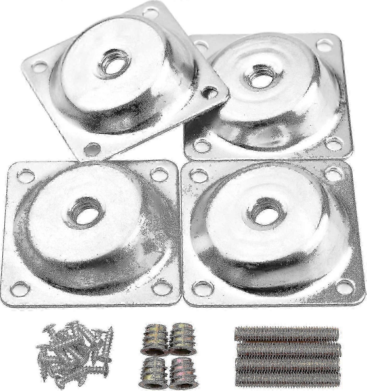 14 Degree Angled Leg Mounting Plates for Furniture Table Leg Attachment, Brackets T-plate for M8 Sofa Legs with Hanger Bolts, Converters, Sc