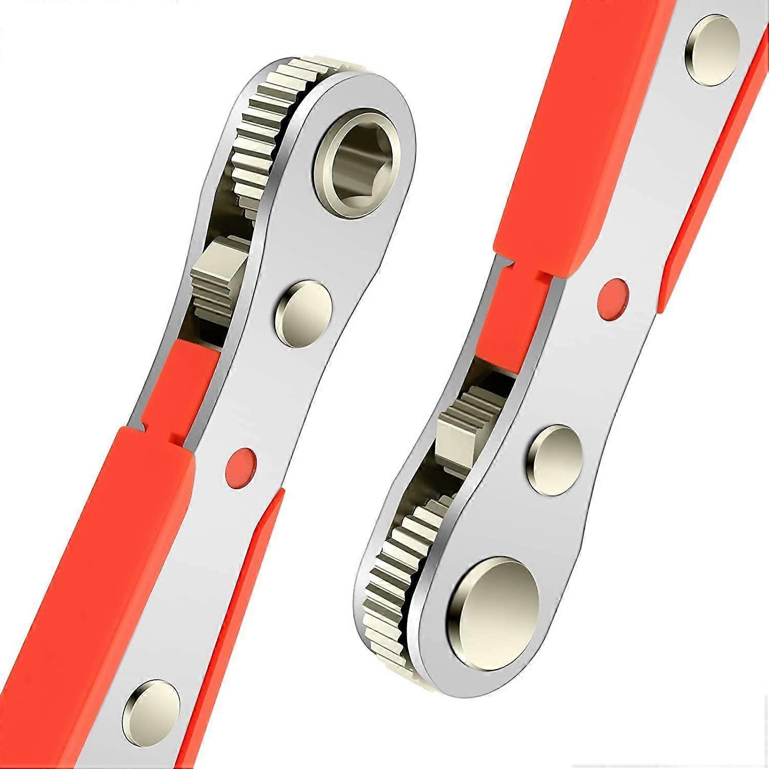 Mini Ratchet Wrench & RightAngle Phillips Magnetic Screwdriver, 1/4" Drive, High Torque, Offset, Reversible