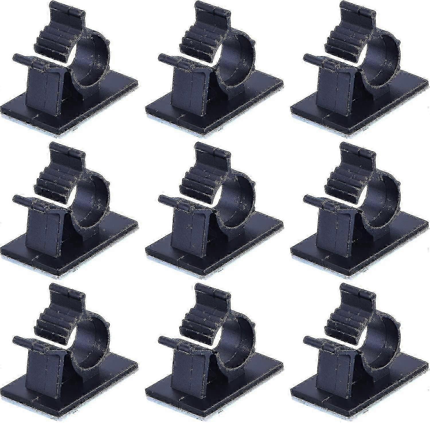 Adjustable Adhesive Cable Clips Nylon Cable Tie Wire Holder, Black, 50 Pack A