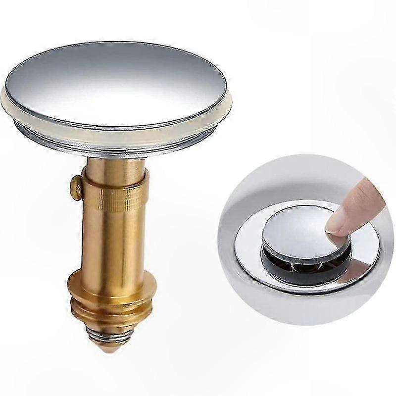 Chrome Sink Stopper 38mm, Universal Click Clack Drain for Kitchen and Bathroom Basins