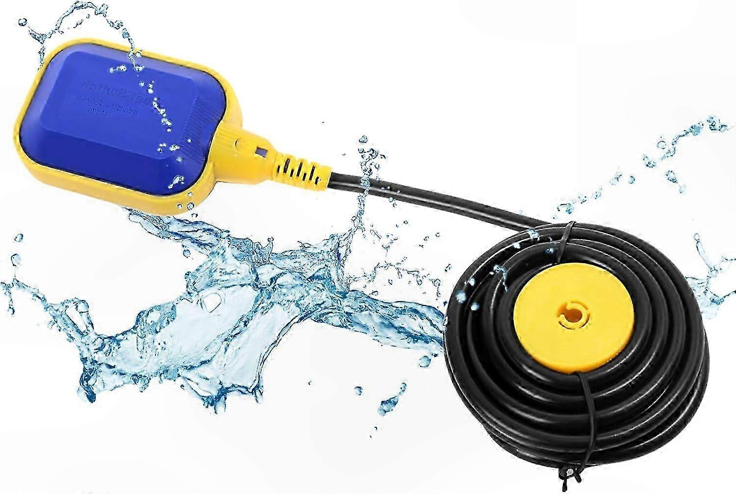 10m Cable Float Switch, 250V 15A Water Level Controller for Tanks, Pumps, Gardens