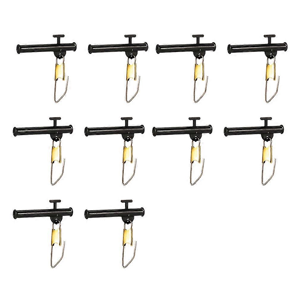 10 Pack Fishing Balance Hook Fish Release Clip Hooks Bracket Black/S（10pcs）