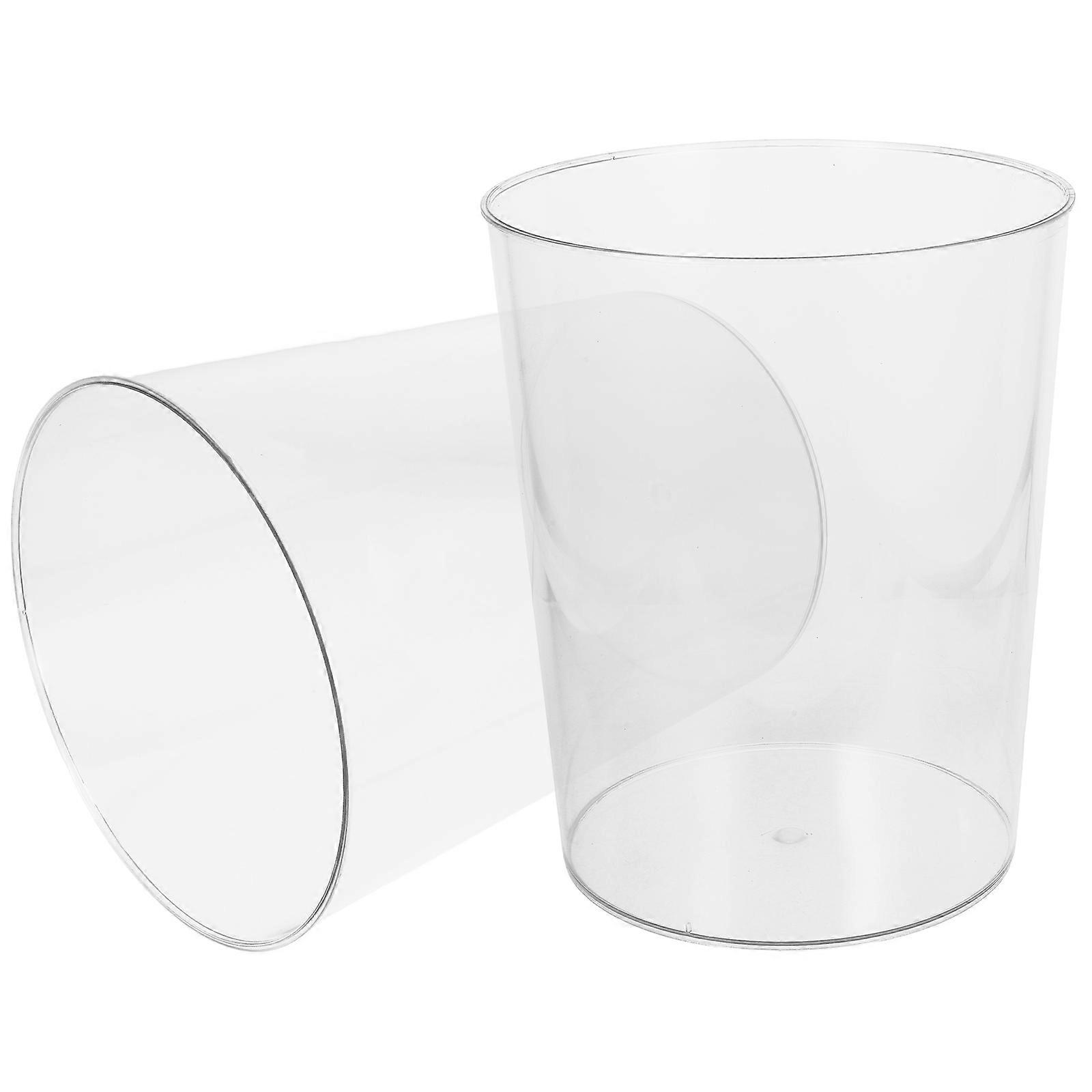 Clear Trash Can Square Wastebasket Bedroom Occasion 25.00X22.00X22.00CM Washable 2Pack